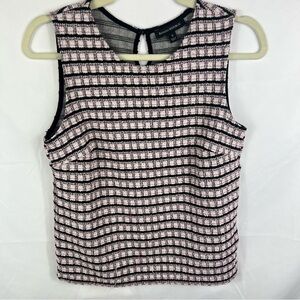 Banana Republic Women's Pink and Black Tweed Sleeveless Blouse